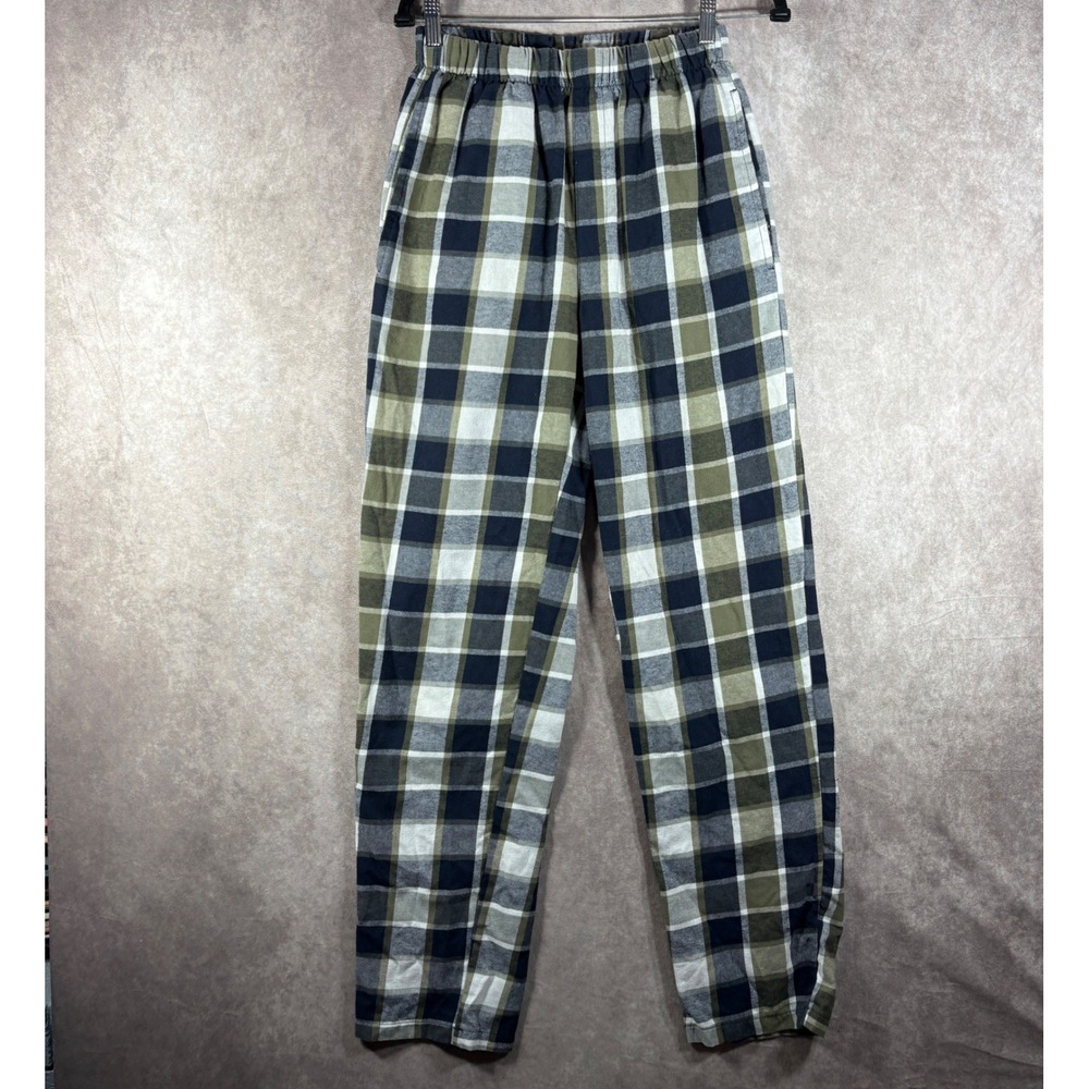 American Tall Pajama Pants Mens S/T Green Blue Tartan Plaid Flannel Lounge